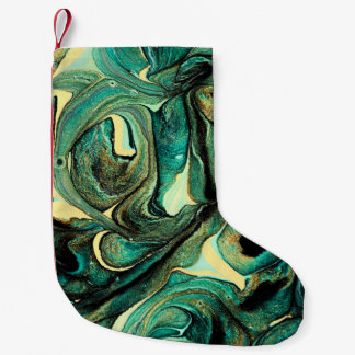 Aquamarijn acrylverf: abstracte achtergrond. kleine kerstsok