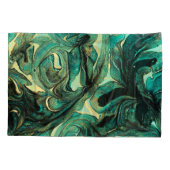 Aquamarijn acrylverf: abstracte achtergrond. kussensloop (Achterkant)