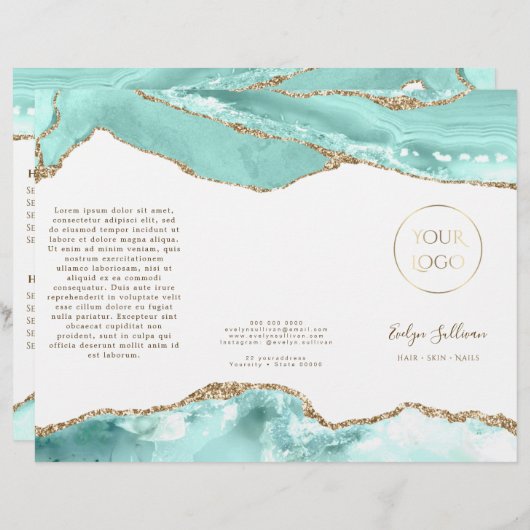 Aquamarijn agaat brochure (Voorkant / Achterkant)