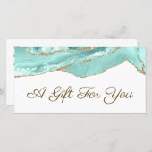 Aquamarijn agaat cadeaubon (Voorkant / Achterkant)