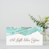 Aquamarijn agaat cadeaubon (Staand voorkant)