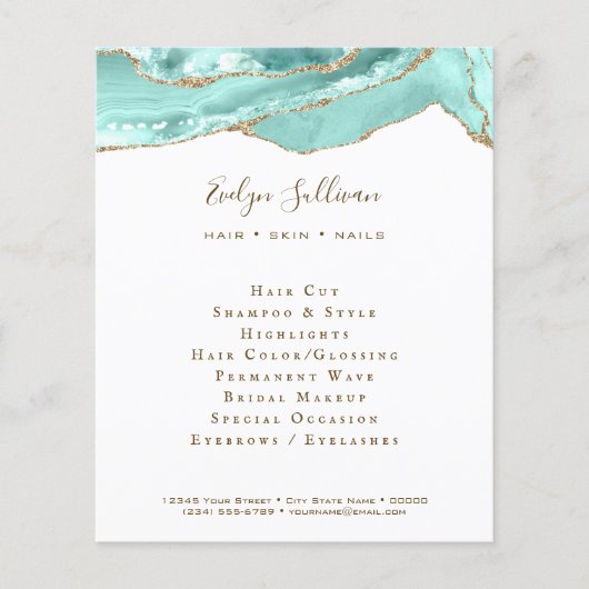 Aquamarijn agaat flyer (Voorkant)