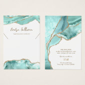 Aquamarijn agaat ketting display kaart (Voorkant /achterkant)