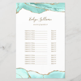 Aquamarijn agaat prijslijst flyer