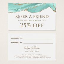 Aquamarijn Agaat Referral Kaart