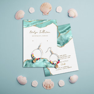 Aquamarijn agaat sieraden display kaart