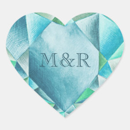   Aquamarijn Aquarel Hart Liefdevolle Valentijnsda Sticker