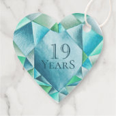 Aquamarijn Aquarel Hart Liefdevolle Valentijnsdag Bedankjes Labels (Achterkant)