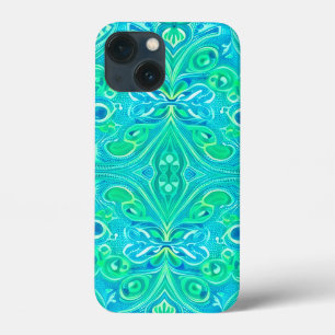 Aquamarijn Arabesk Boheems Patroon Case-Mate iPhone Case