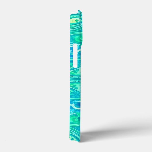 Aquamarijn Arabesk Boheems Patroon Case-Mate iPhone Case (Achterkant / Rechts)