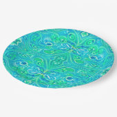 Aquamarijn Arabesk Boheems Patroon Papieren Bordje (Gekanteld)