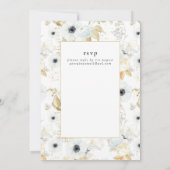 Aquamarijn Blauw Goud Bloemige HUWELIJKSVERJAARDAG Kaart (Achterkant)
