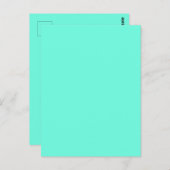 Aquamarijn Blauw Groen Turquoise Stevige Kleur Briefkaart (Voorkant / Achterkant)
