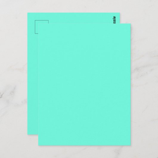 Aquamarijn Blauw Groen Turquoise Stevige Kleur Briefkaart (Voorkant / Achterkant)