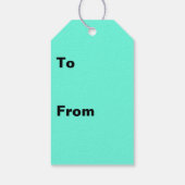 Aquamarijn Blauw Groen Turquoise Stevige Kleur Cadeaulabel (Achterkant)