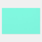 Aquamarijn Blauw Groen Turquoise Stevige Kleur Inpakpapier Vel (Voorkant 2)