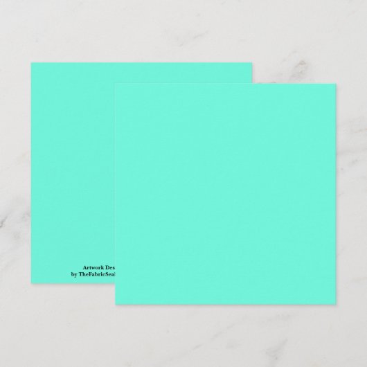 Aquamarijn Blauw Groen Turquoise Stevige Kleur Kaart (Voorkant / Achterkant)