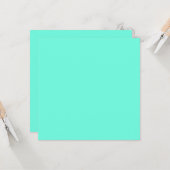 Aquamarijn Blauw Groen Turquoise Stevige Kleur Kaart (Voorkant / Achterkant in situ)