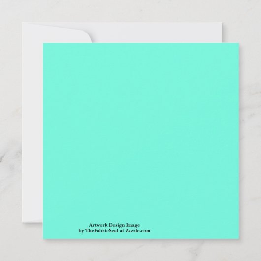 Aquamarijn Blauw Groen Turquoise Stevige Kleur Kaart (Achterkant)