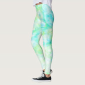 Aquamarijn Blauw Groene Sparkle Leggings (Links)