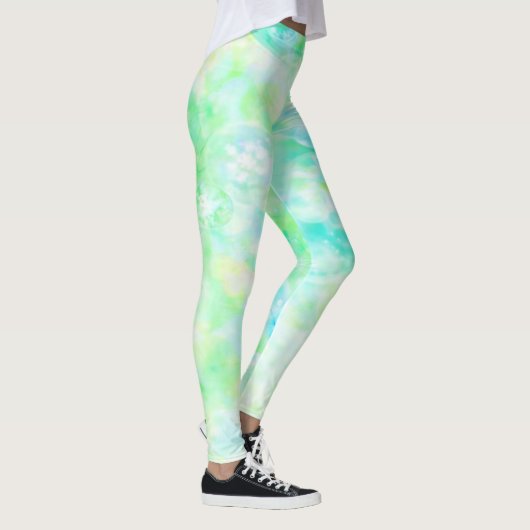 Aquamarijn Blauw Groene Sparkle Leggings (Rechts)