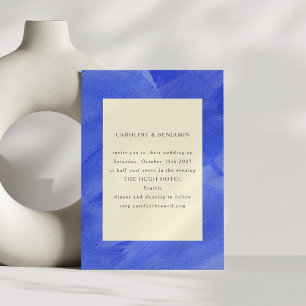 Aquamarijn Blauwe Aquarel Minimalistische Trouwdag Kaart
