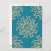 AQUAMARIJN BLAUWE EN GOUDEN INDIAS- STIJL TROUWdag Kaart (Achterkant)