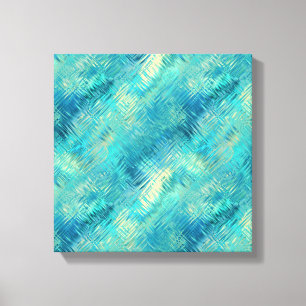 Aquamarijn Blauwe Kristal Gel Textuur Canvas Afdruk