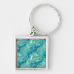 Aquamarijn Blauwe Kristal Gel Textuur Sleutelhanger