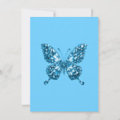 Aquamarijn Blauwe Vlinder Jurk Maart Geboorte Stee Kaart (Achterkant)