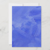 Aquamarijn Blauwe Waterverf Minimalistische Bruilo Kaart (Achterkant)