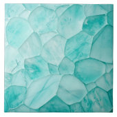 Aquamarijn - cellen abstract tegeltje (Voorkant)