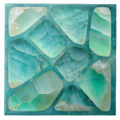 Aquamarijn - cellen collage tegeltje (Voorkant)