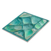 Aquamarijn - cellen collage tegeltje (Zijkant)