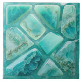 Aquamarijn - cellen collage tegeltje (Voorkant)