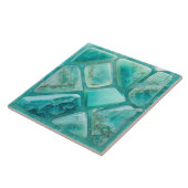 Aquamarijn - cellen collage tegeltje (Zijkant)