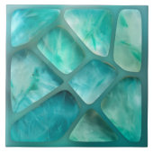 Aquamarijn - cellen collage tegeltje (Voorkant)
