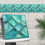 Aquamarijn - cellen collage tegeltje<br><div class="desc">Aquamarijn - cellen collage</div>