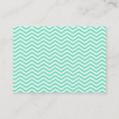 Aquamarijn Chevron; zigzag Visitekaartje (Achterkant)