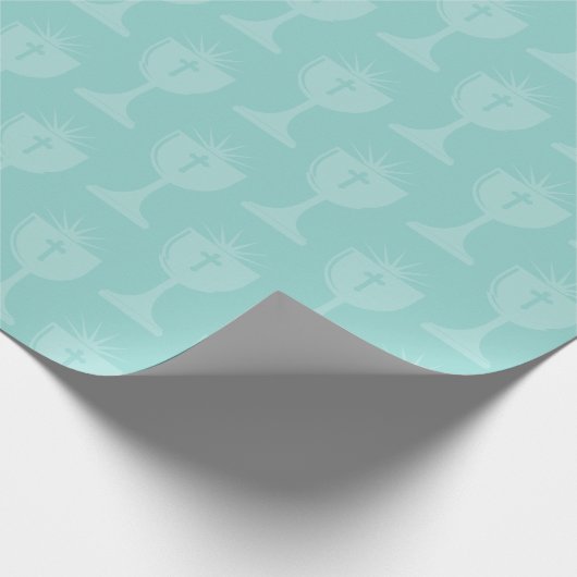 Aquamarijn Communie Cup Eerste Heilige Communie Cadeaupapier (Hoek)