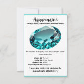 Aquamarijn Crystal Betekenis Kaart (Voorkant)