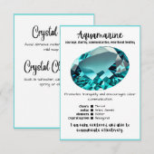 Aquamarijn Crystal Betekenis Kaart (Voorkant / Achterkant)