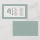 Aquamarijn Crystal Betekenis Sieraden Display Visitekaartje (Voorkant / Achterkant)
