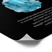 Aquamarijn Crystal Stone Betekenis Poster (Hoek)