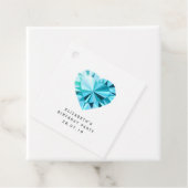 Aquamarijn edelsteen Damask Bedankjes Labels (In situ)