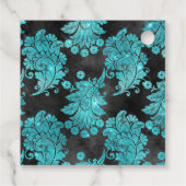 Aquamarijn edelsteen Damask Bedankjes Labels (Achterkant)