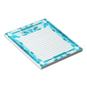 Aquamarijn edelsteen gevoerd gepersonaliseerd notitieblok (Schuin)