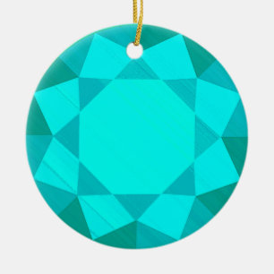 Aquamarijn Edelsteen / Jewel Graphic Afbeelding Keramisch Ornament
