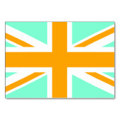 Aquamarijn en Oranje Union Jack Kaart (Achterkant)
