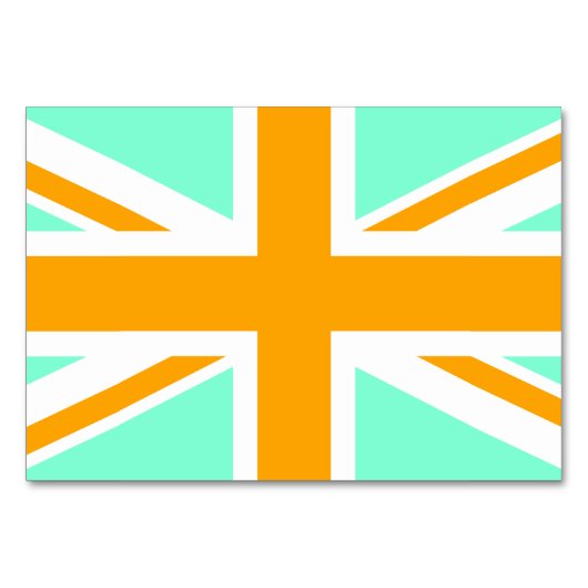 Aquamarijn en Oranje Union Jack Kaart (Voorkant)